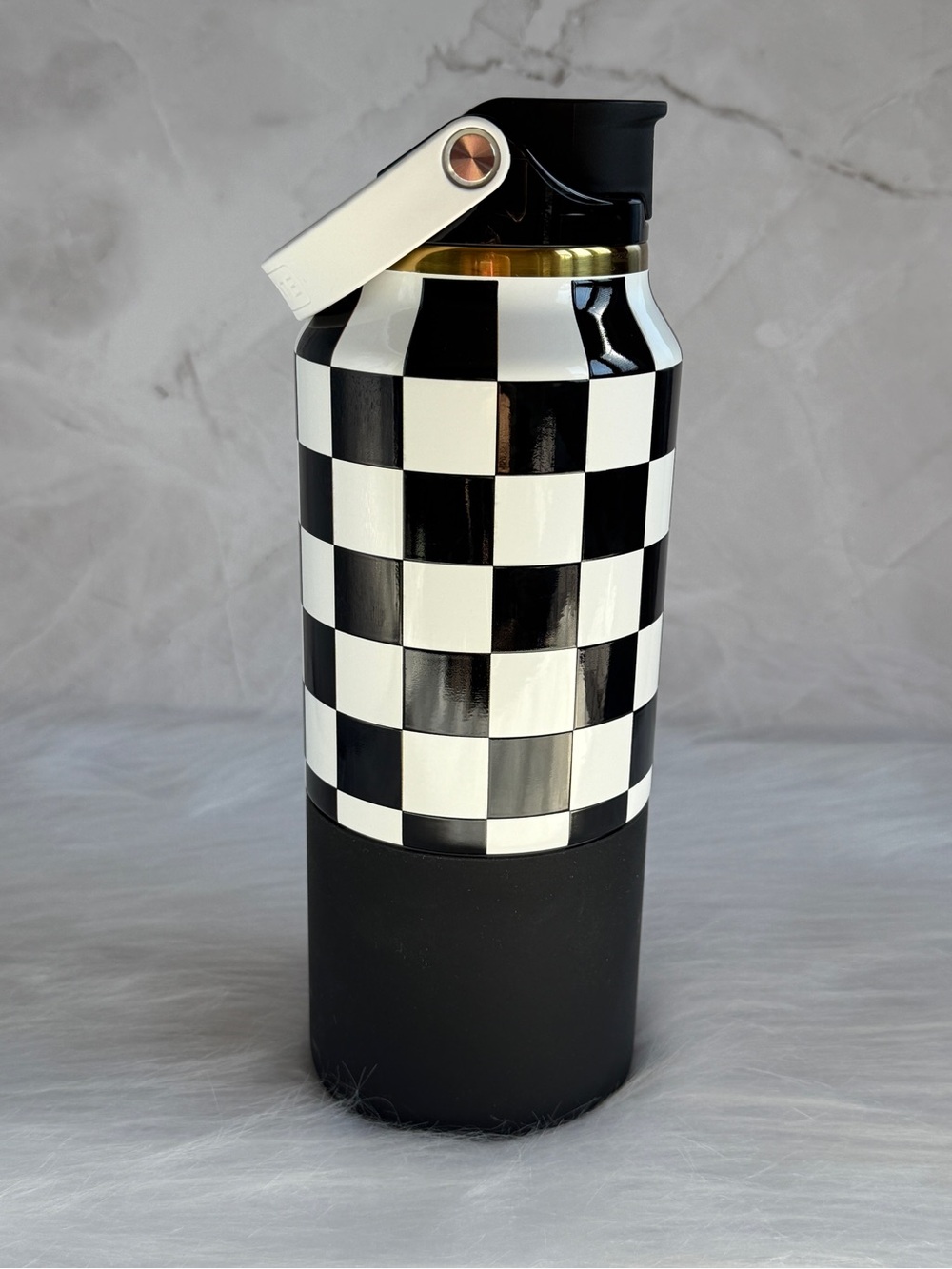Brumate Rise 35oz - Royal Check - Checkerboard Stainless Bottle - Black & White